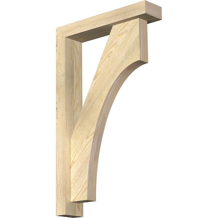 Ekena Millwork Westlake Block Rough Sawn Bracket w/ Offset Brace, Douglas Fir, 4"W x 18"D x 30"H BKT0402X18X30WTL05RDF